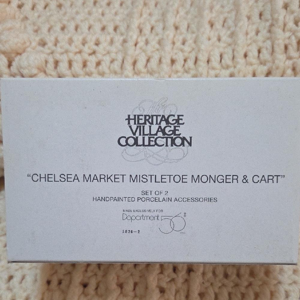 Department56 Heritage Village Collection Mistletoe Monger & Cart Set